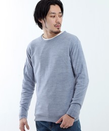 【ZIP FIVE】抗ピリング加工カシミアタッチクルーネックセーター