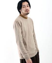 【ZIP FIVE】抗ピリング加工カシミアタッチクルーネックセーター