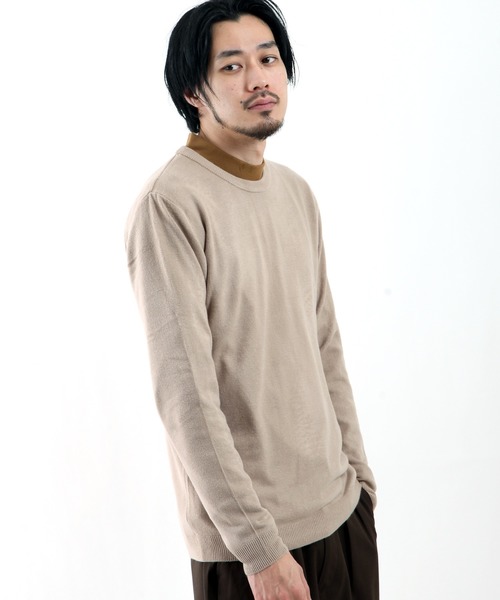 ZIP FIVE（ジップファイブ）の「【ZIP FIVE】抗ピリング加工カシミアタッチクルーネックセーター（ニット/セーター・メンズ・ブラック/ワイン/カーキ/アイボリー/ネイビー/ブルー系その他/ベージュ/モカ/マスタード/ブルーグレー/テラコッタ/チャコール/オフホワイト/杢グレー/ダークグリーン/レッド系その他/ピンク/ブラウン/ブラック系その他/ブルー/パープル・SMALL/X-LARGE/LARGE/MEDIUM）」の10枚目の写真