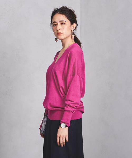 UNITEDARROWS・Vネック バックボリューム ニット・ベージュ UNITED ARROWS（ユナイテッドアローズ）の「○UBCB Vネック バック