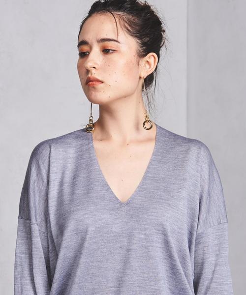 UNITEDARROWS・Vネック バックボリューム ニット・ベージュ UNITED ARROWS（ユナイテッドアローズ）の「○UBCB Vネック バック