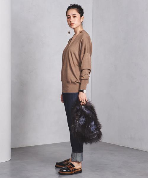 UNITEDARROWS・Vネック バックボリューム ニット・ベージュ UNITED ARROWS（ユナイテッドアローズ）の「○UBCB Vネック バック