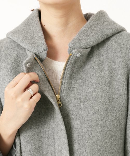SLOBE IENA（スローブイエナ）の「コンパクトAラインフードコート◆（その他アウター・レディース・グレー系その他/ナチュラル/ネイビー・36/38/40/S36/T38）」の9枚目の写真