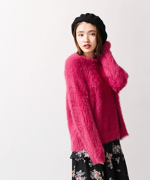 WEGO(ウィゴー)の「WEGO/フェザーニット(ニット/セーター・レディース・ブラック/オフホワイト/ピンク系その他/ターコイズブルー/ライトピンク/イエロー・FREE)」の17枚目の写真