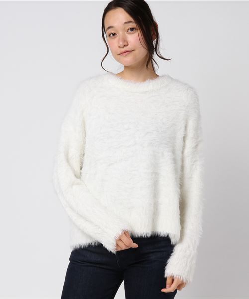 WEGO(ウィゴー)の「WEGO/フェザーニット(ニット/セーター・レディース・ブラック/オフホワイト/ピンク系その他/ターコイズブルー/ライトピンク/イエロー・FREE)」の15枚目の写真