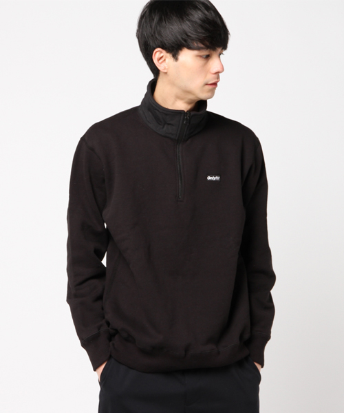 ONLY NY（オンリーニューヨーク）の「ONLY NY / オンリーニューヨーク LOGO QUATERZIP PULLOVER（Tシャツ/カットソー・メンズ・チャコールグレー/パープル/ブラック・LARGE/MEDIUM/X-LARGE）」の2枚目の写真