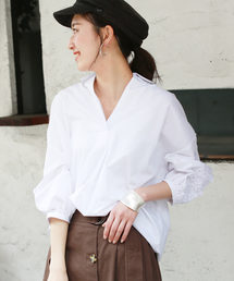 REAL CUBE | REAL CUBE ラウンドレーススリーブスキッパーシャツ(シャツ/ブラウス)