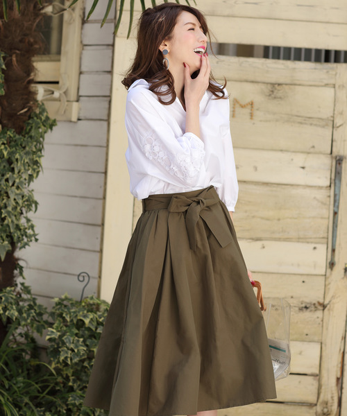 REAL CUBE（リアルキューブ）の「REAL CUBE ラウンドレーススリーブスキッパーシャツ（シャツ/ブラウス・レディース・ダークネイビー/ホワイト/ネイビー・38/40）」の7枚目の写真