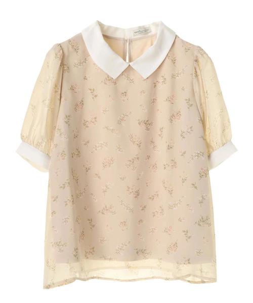 earth music&ecology（アースミュージックアンドエコロジー）の「・フラワープリントシャツ衿プルオーバー（シャツ/ブラウス・レディース・ベージュ系その他3/ブラック/アイボリー/ブルー系その他・FREE）」の8枚目の写真