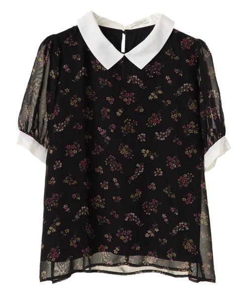 earth music&ecology（アースミュージックアンドエコロジー）の「・フラワープリントシャツ衿プルオーバー（シャツ/ブラウス・レディース・ベージュ系その他3/ブラック/アイボリー/ブルー系その他・FREE）」の9枚目の写真