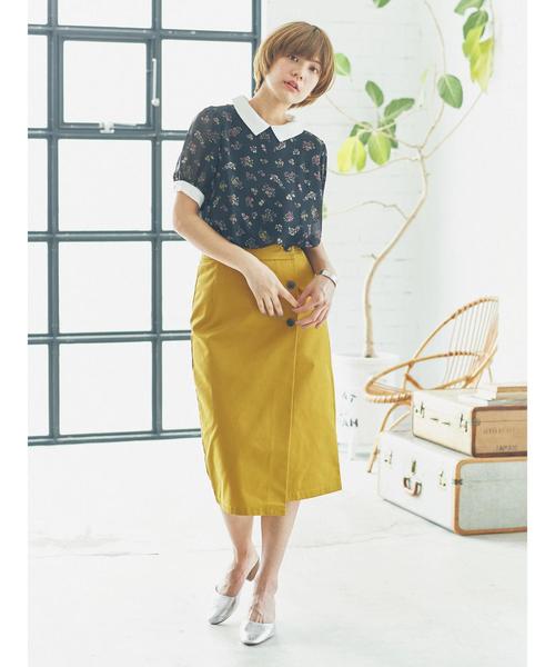 earth music&ecology（アースミュージックアンドエコロジー）の「・フラワープリントシャツ衿プルオーバー（シャツ/ブラウス・レディース・ベージュ系その他3/ブラック/アイボリー/ブルー系その他・FREE）」の10枚目の写真