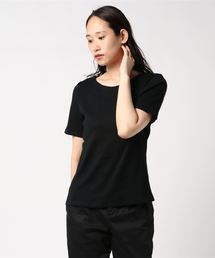 AMERICAN HOLIC | ・針抜きリブ五分袖後ろVネックプルオーバー(Tシャツ/カットソー)