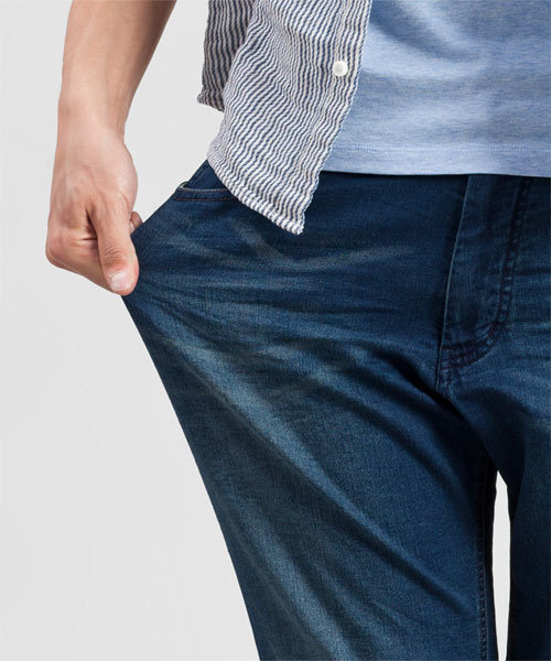 NANO universe（ナノユニバース）の「NUクロップドjerseydenim（デニムパンツ・メンズ・インディゴブルー/ブルー・SMALL/MEDIUM/LARGE/X-LARGE）」の18枚目の写真