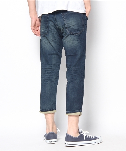 NANO universe（ナノユニバース）の「NUクロップドjerseydenim（デニムパンツ・メンズ・インディゴブルー/ブルー・SMALL/MEDIUM/LARGE/X-LARGE）」の4枚目の写真