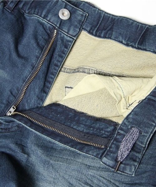 NANO universe（ナノユニバース）の「NUクロップドjerseydenim（デニムパンツ・メンズ・インディゴブルー/ブルー・SMALL/MEDIUM/LARGE/X-LARGE）」の9枚目の写真