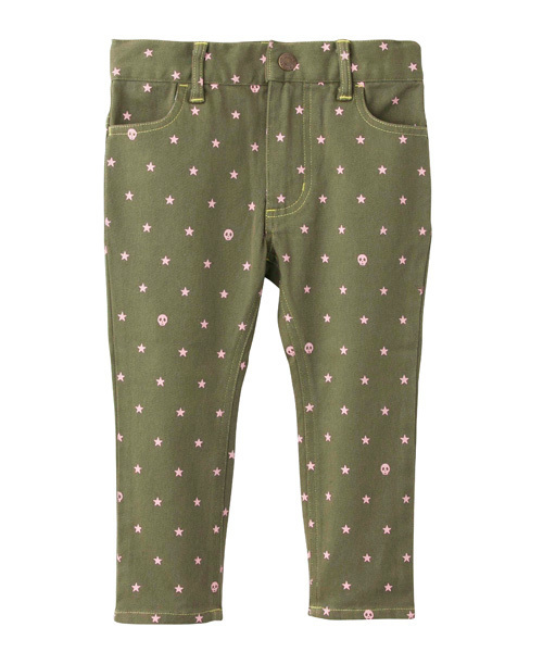 X-girl Stages（エックスガールステージス）の「STAR PRINTED SKINNY PANT (4T～7T)（スラックス・キッズ・オリーブ/ネイビー/ピンク・4T/5T/6T/7T）」の2枚目の写真