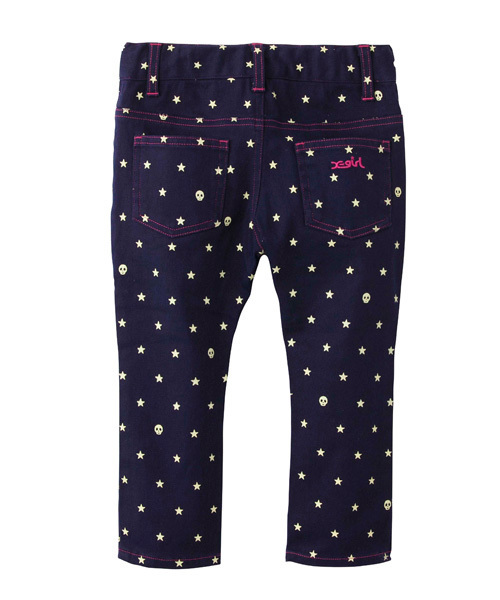 X-girl Stages（エックスガールステージス）の「STAR PRINTED SKINNY PANT (4T～7T)（スラックス・キッズ・オリーブ/ネイビー/ピンク・4T/5T/6T/7T）」の4枚目の写真