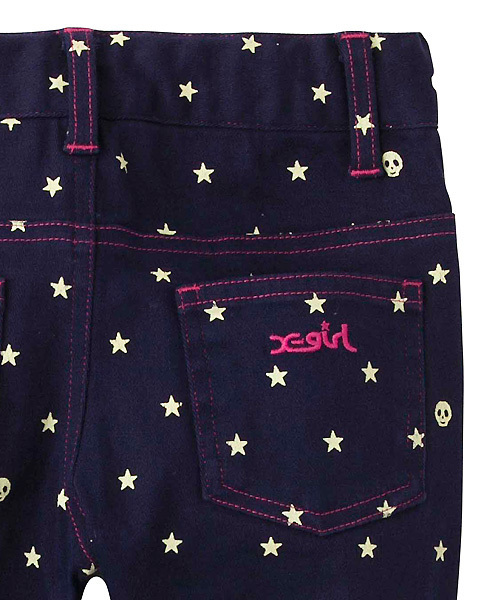 X-girl Stages（エックスガールステージス）の「STAR PRINTED SKINNY PANT (4T～7T)（スラックス・キッズ・オリーブ/ネイビー/ピンク・4T/5T/6T/7T）」の7枚目の写真