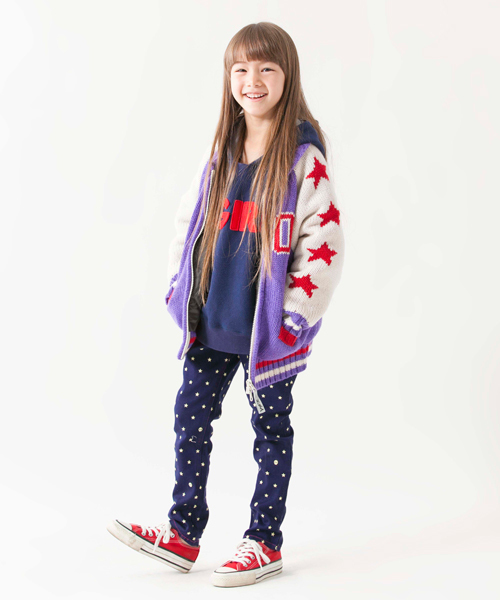 X-girl Stages（エックスガールステージス）の「STAR PRINTED SKINNY PANT (4T～7T)（スラックス・キッズ・オリーブ/ネイビー/ピンク・4T/5T/6T/7T）」の9枚目の写真