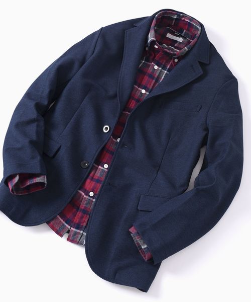 SHIPS（シップス）の「SC: NTS(R) ツイルジャージー ストレッチ セットアップ ジャケット（テーラードジャケット・メンズ・チャコールグレー/ネイビー/ブラウン/グレー・SMALL/MEDIUM/LARGE/X-LARGE）」の4枚目の写真