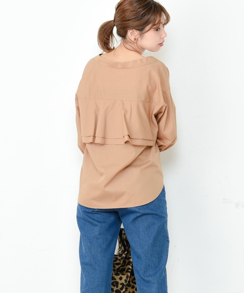 natural couture（ナチュラルクチュール）の「バックフリルシャツブラウス（シャツ/ブラウス・レディース・オフホワイト/その他1/その他2/キャメル・FREE）」の9枚目の写真