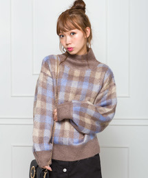 SpRay | 【WEB限定】チェックジャガードハイネック(ニット/セーター)