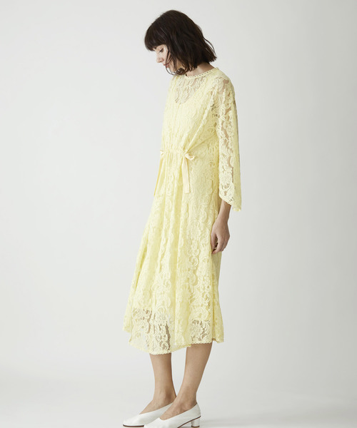 【新品】 MARILYN MOON マリリンムーン 2wayレースボウタイドレス Marilyn Moon ワンピース 2 wayオーガニックコットンカット