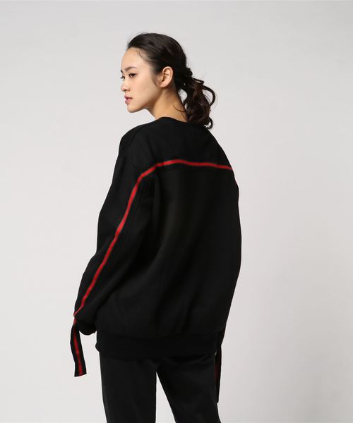 SPIGA（スピーガ）の「ﾗｲﾝﾌﾘｰｽﾄﾚｰﾅｰ（スウェット・レディース・ブラック/オフホワイト/パープル・FREE）」の4枚目の写真