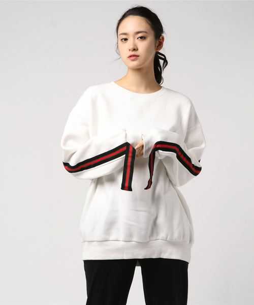 SPIGA（スピーガ）の「ﾗｲﾝﾌﾘｰｽﾄﾚｰﾅｰ（スウェット・レディース・ブラック/オフホワイト/パープル・FREE）」の7枚目の写真