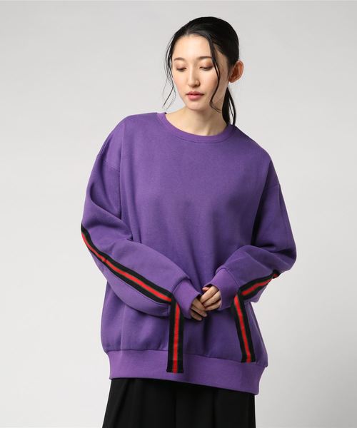 SPIGA（スピーガ）の「ﾗｲﾝﾌﾘｰｽﾄﾚｰﾅｰ（スウェット・レディース・ブラック/オフホワイト/パープル・FREE）」の8枚目の写真