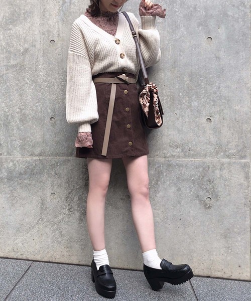 one after another NICE CLAUP（ワンアフターアナザーナイスクラップ）の「スプリングカラー カーディガン（カーディガン/ボレロ・レディース・アイボリー/モカ/ブルー系その他/ライトベージュ/コーラルピンク・FREE）」の12枚目の写真