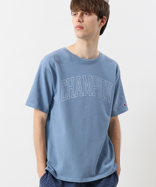Champion（チャンピオン）の「【Champion/チャンピオン】メンズ Tシャツ キャンパス（Tシャツ/カットソー・メンズ・ライトグリーン/ブラック/ブルーグレー/ライトピンク・MEDIUM/LARGE/X-LARGE）」の2枚目の写真
