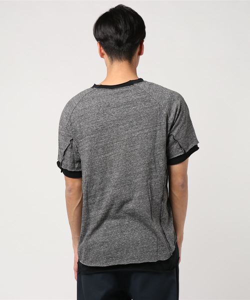 C DIEM(カルペディエム)の「C DIEM(カルペディエム)レイヤーガーゼクルーネック 半袖Tシャツ(Tシャツ/カットソー・メンズ・ライトグレー/ブラック/カーキ・MEDIUM/LARGE/SMALL)」の10枚目の写真
