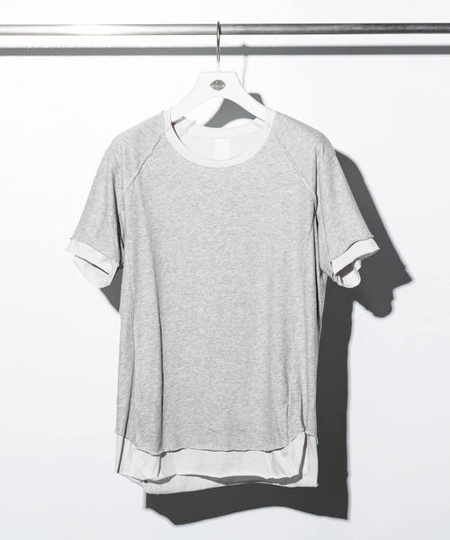 C DIEM(カルペディエム)の「C DIEM(カルペディエム)レイヤーガーゼクルーネック 半袖Tシャツ(Tシャツ/カットソー・メンズ・ライトグレー/ブラック/カーキ・MEDIUM/LARGE/SMALL)」の11枚目の写真