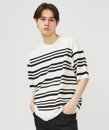 【STUDIOUS】ウォッシャブルミラノリブサマーニットTシャツ【ZOZO限定アイテム】