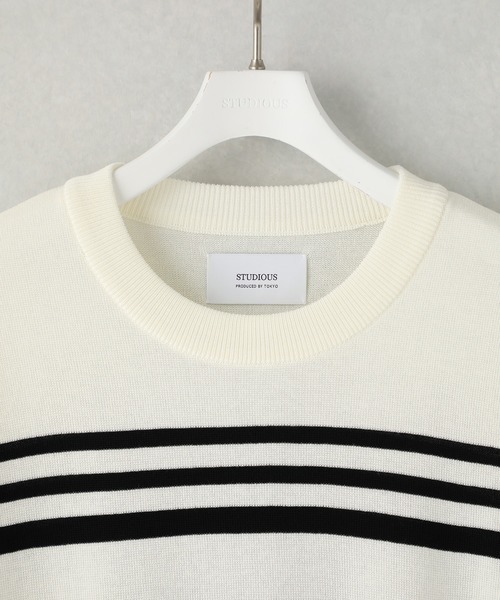 STUDIOUS - STUDIOUS【WEARISTA mayumi コラボ】ZIPニット Shirring Jersey Jacquard High Neck Top(2 LIGHT GREEN): Mame