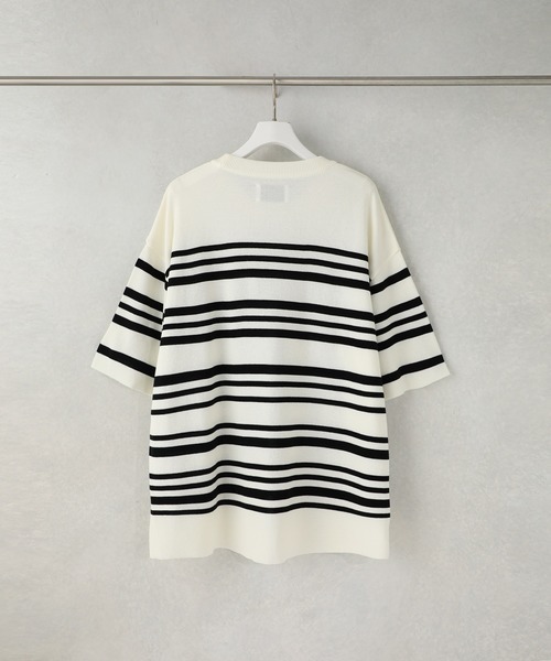 STUDIOUS（ステュディオス）の「【STUDIOUS】ウォッシャブルミラノリブサマーニットTシャツ【ZOZO限定アイテム】（ニット/セーター・メンズ・ホワイト/ブラック/ベージュ/グレー/ブルー/オレンジ/サックスブルー/ホワイト×ブラック/ネイビー/レンガ・1/2/3）」の11枚目の写真