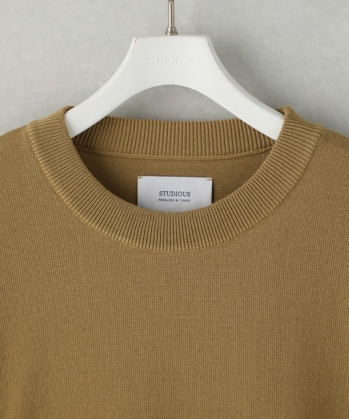 STUDIOUS（ステュディオス）の「【STUDIOUS】ウォッシャブルミラノリブサマーニットTシャツ【ZOZO限定アイテム】（ニット/セーター・メンズ・ホワイト/ブラック/ベージュ/グレー/ブルー/オレンジ/サックスブルー/ホワイト×ブラック/ネイビー/レンガ・1/2/3）」の20枚目の写真