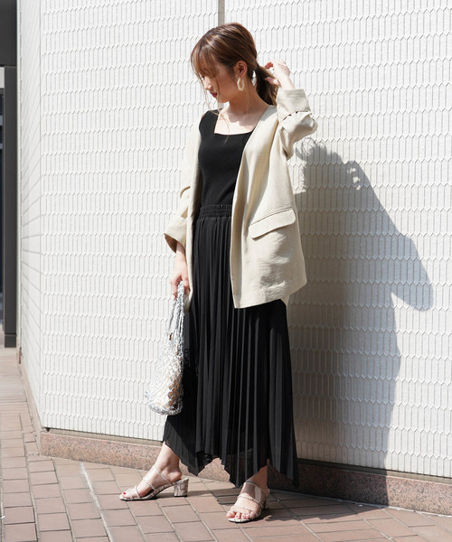 FREE'S MART(フリーズマート)の「◆ウォッシャブル総針スクエアネックノースリーブニット(ニット/セーター・レディース・ブラック/ベージュ/パープル/ブラウン/グリーン・FREE)」の10枚目の写真