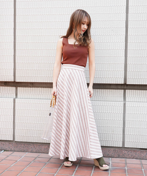 FREE'S MART(フリーズマート)の「◆ウォッシャブル総針スクエアネックノースリーブニット(ニット/セーター・レディース・ブラック/ベージュ/パープル/ブラウン/グリーン・FREE)」の14枚目の写真