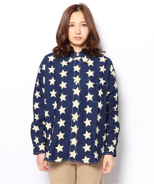BEAMS BOY（ビームスボーイ）の「Sanca / インディゴプリント BIGシャツ（シャツ/ブラウス・レディース・インディゴブルー・ONE SIZE）」の5枚目の写真