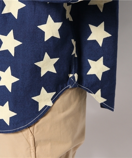 BEAMS BOY（ビームスボーイ）の「Sanca / インディゴプリント BIGシャツ（シャツ/ブラウス・レディース・インディゴブルー・ONE SIZE）」の3枚目の写真