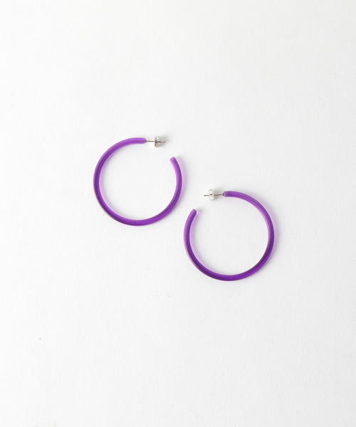 BEAUTY&YOUTH UNITED ARROWS（ビューティーアンドユースユナイテッドアローズ）の「BY ネオンフープピアス о（ピアス（両耳用）・レディース・ホワイト/パープル/オレンジ/イエロー・FREE）」の3枚目の写真