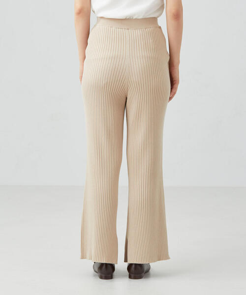 green label relaxing（グリーンレーベルリラクシング）の「[手洗い可能] FFC リブ ニット パンツ（その他パンツ・レディース・ブラック/ナチュラル/モカ・FREE）」の6枚目の写真