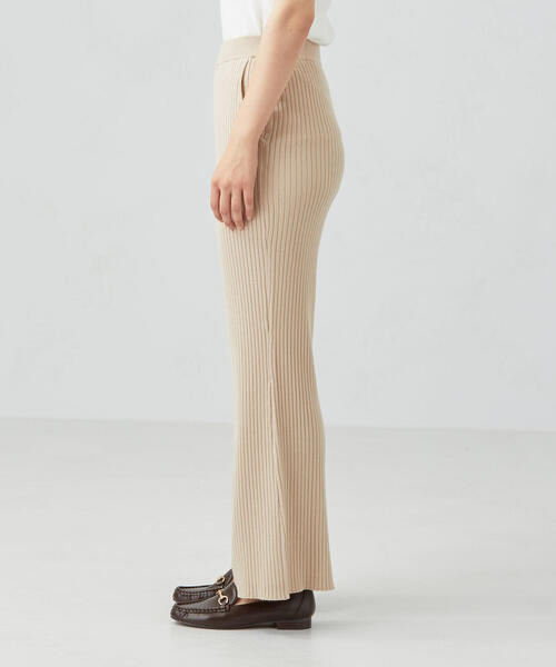 green label relaxing（グリーンレーベルリラクシング）の「[手洗い可能] FFC リブ ニット パンツ（その他パンツ・レディース・ブラック/ナチュラル/モカ・FREE）」の4枚目の写真