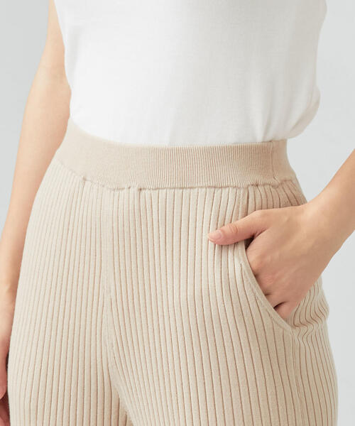 green label relaxing（グリーンレーベルリラクシング）の「[手洗い可能] FFC リブ ニット パンツ（その他パンツ・レディース・ブラック/ナチュラル/モカ・FREE）」の10枚目の写真