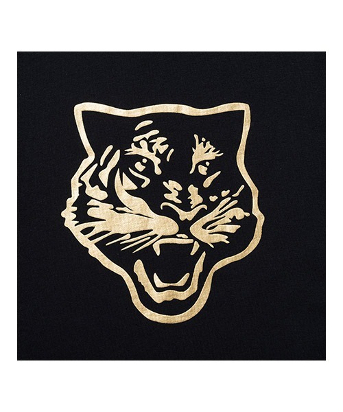 オニツカタイガー 見返り虎 ゴールドバックプリント Tシャツ L 黒 Onitsuka Tiger オニツカタイガー 見返り虎 バックプリントT
