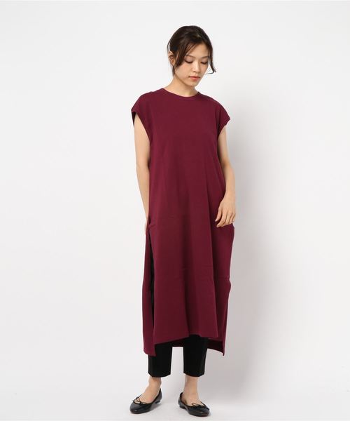 JOURNAL STANDARD（ジャーナルスタンダード）の「シングルジャージー クルーネックノースリーブスリットロングワンピース◆2（ワンピース・レディース・ホワイト/ブラック/ブラウン/ワインレッド・FREE）」の21枚目の写真