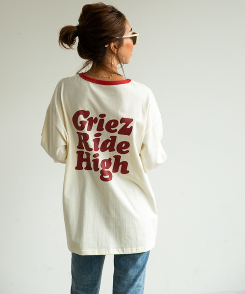 GRIEZ(グリーズ)の「【GRIEZ】リンガープリントロングスリーブTシャツ(Tシャツ/カットソー・メンズ・ブラウン/ナチュラル/オレンジ・MEDIUM/LARGE)」の2枚目の写真