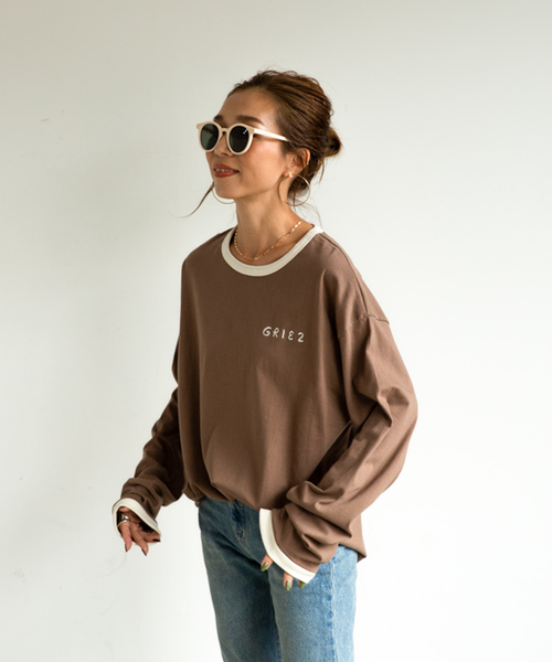 GRIEZ(グリーズ)の「【GRIEZ】リンガープリントロングスリーブTシャツ(Tシャツ/カットソー・メンズ・ブラウン/ナチュラル/オレンジ・MEDIUM/LARGE)」の17枚目の写真